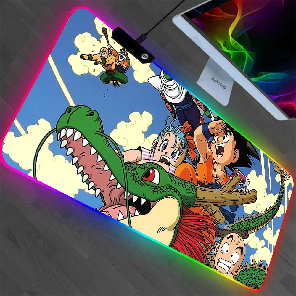 Anime Balls Goku D-dragons RGB Pc Gamer Keyboard Mouse Pad Mousepad LED Glowing Mouse Mats Rubber Gaming Computer Mausepad