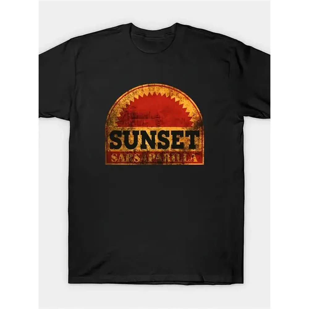 [100% Cotton] Fallout Sunset Sarsaparilla Vintage Gaming T-Shirt For Men - 100% Cotton Short Sleeve Crew Neck Retro Tee For Parties & Festivals Streetwear Crewneck T-Shirt For Men And Women