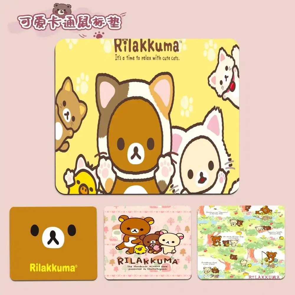 Cute Cartoon Rilakkuma Rubber Small Cartoon Anime Gaming Mouse Pad Keyboard Mouse Mats Smooth Company for PC Mouse Carpet