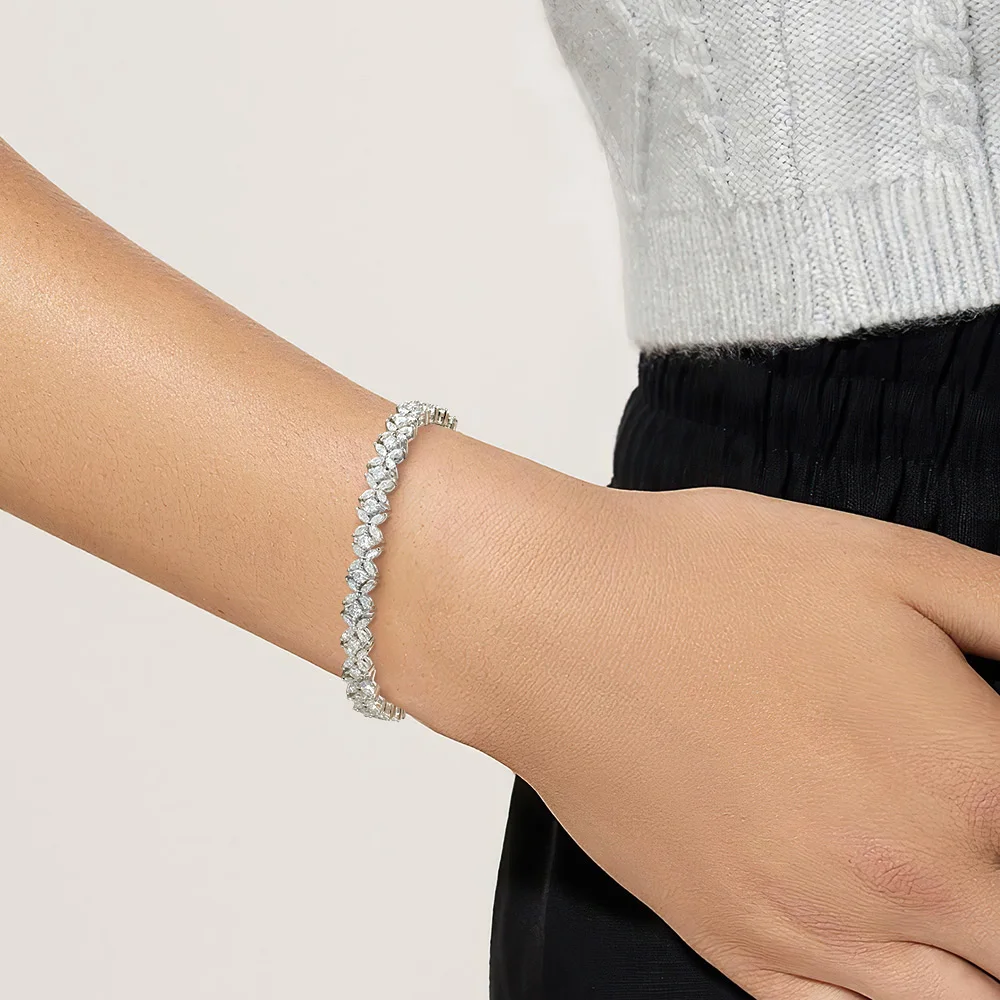Serenity D Color Butterfly Shape Moissanite Tennis Bracelet For Women Man S925 Sterling Silver Sparkling Hand Chain Fine Jewelry