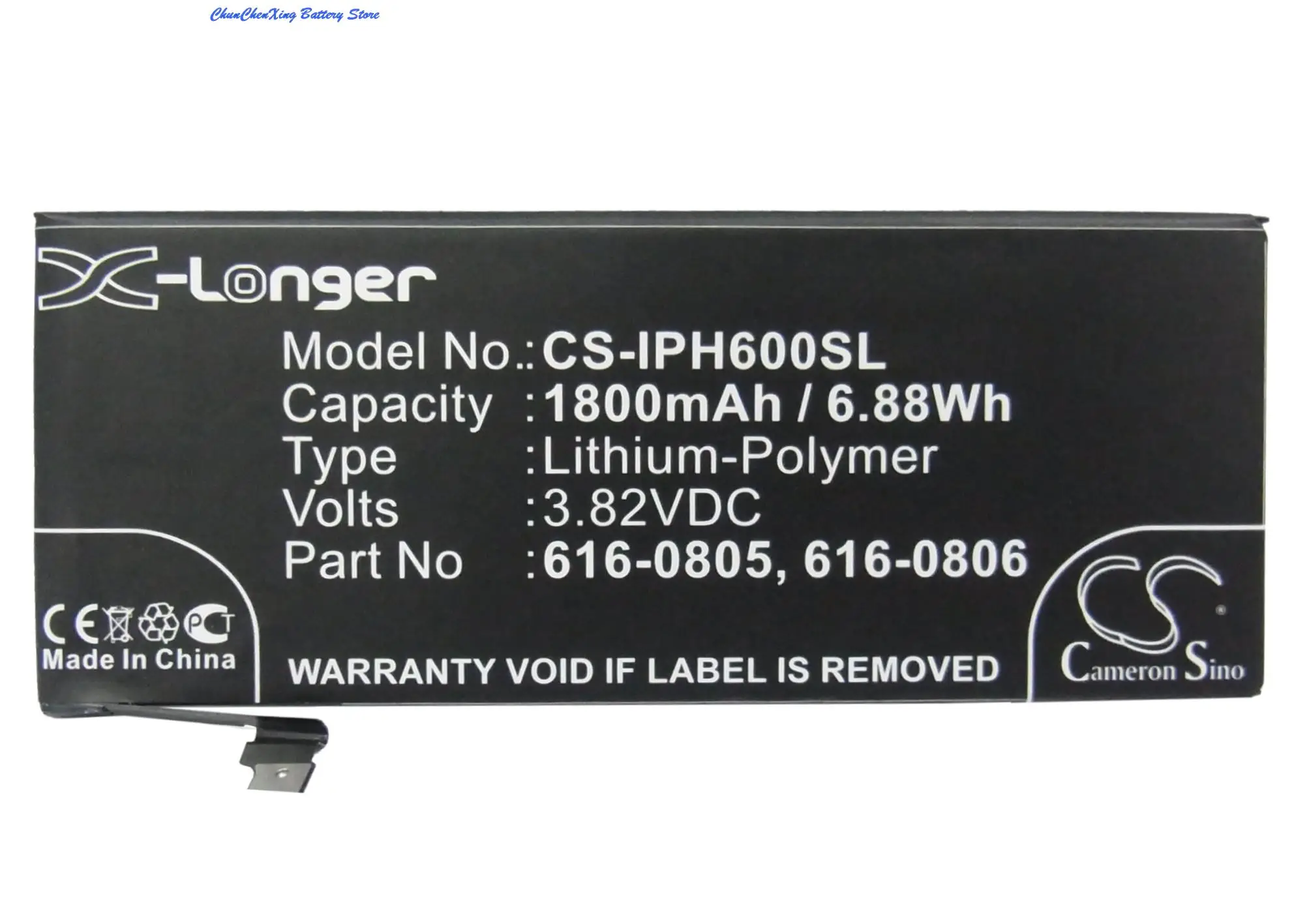 

High Quality 1800mAh Battery 616-0804, 616-0805, 616-0806, 616-0809 for Apple A1549, A1586, A1589, iPhone 6