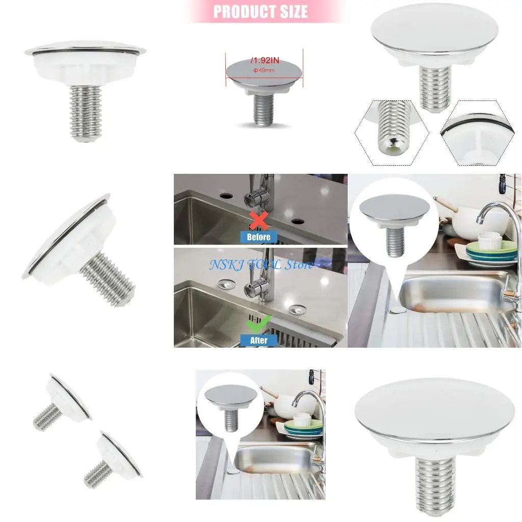 

L8RC Multipurpose Hole Cover Cap for Sinks and Basins ABS Plastic Silver Coated for Decorative and Functional Applications