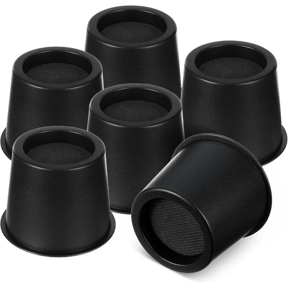 

6 шт. Подставки для кроватей, 3-дюймовые мебельные стойки для круга Регулируемые подъемники для кроватей до 1000 кг для столов, диванов, кроватей, общежития (черный)