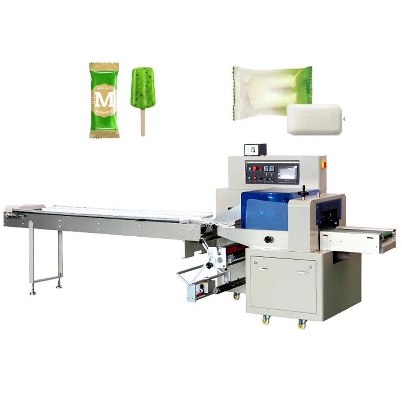 Automatic horizontal flow wrapping packing machine for bakery candy pillow bag packing machine