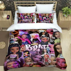 Set di biancheria da letto stampati in cartone animato Bratz set di forniture per il letto squisito set copripiumino set di biancheria da letto regalo di compleanno di lusso