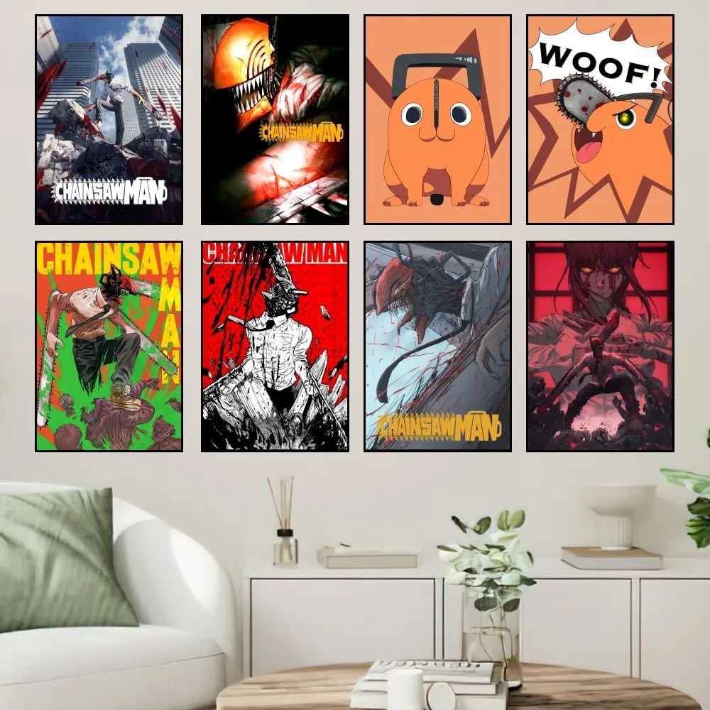 Anime Chainsaw Man Denji Pochita 1 Poster Prints Wall Sticker Painting Bedroom Living Room Decoration Office Home Self Adhesive