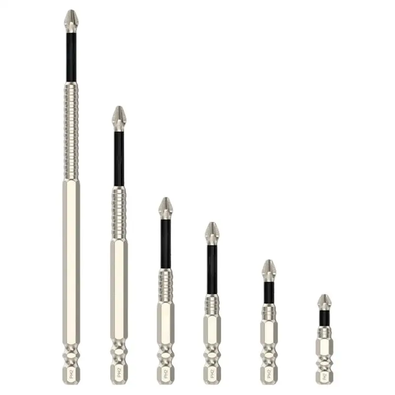 

Magnetic Drill Bit Set Anti Slip 6 Pieces Screwdriver Set Drilling Accessories For Home Users Business Users Professionals