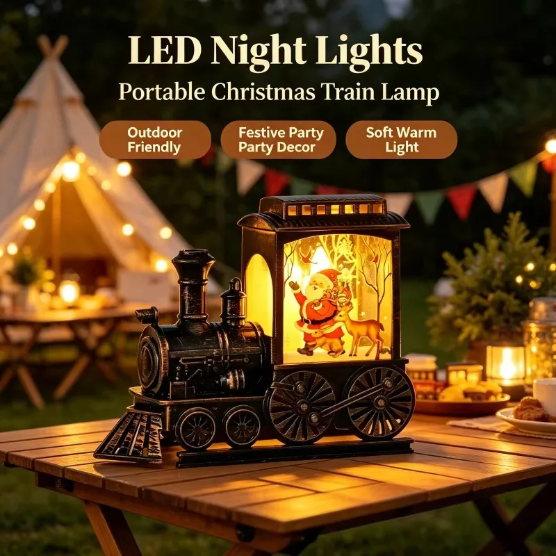 Portable Hanging Lantern Light Vintage Train Festive Party Spring Festival Indoor Decor Gift Christmas Wedding Celebration