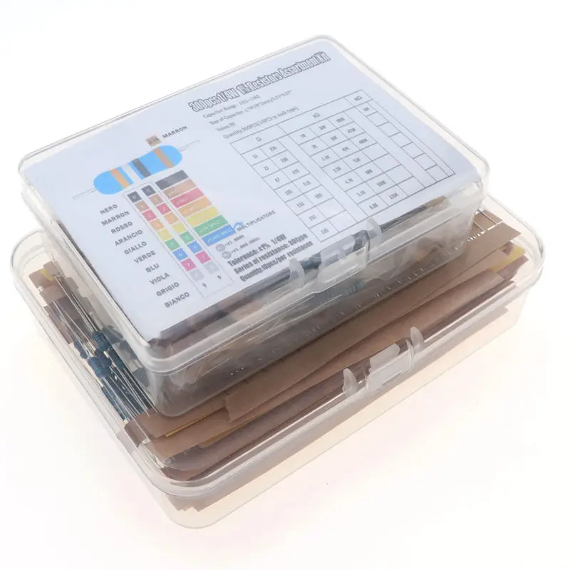 300/600 قطعة 1% المقاوم مجموعة المقاومة 1/4 واط المعادن فيلم المقاومات عدة 10Ohm ~ 1 متر أوم 30 القيم مجموعة المكونات الإلكترونية #2