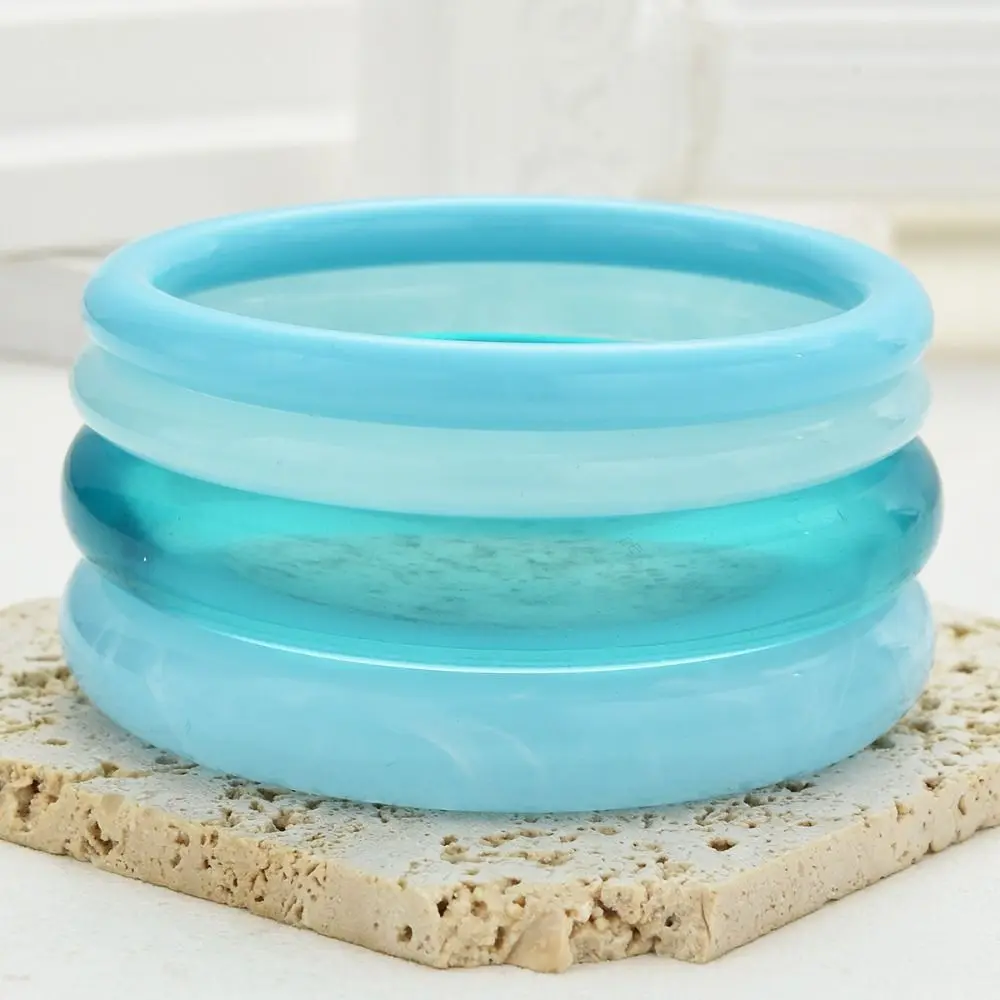 Vintage 4Pcs/Set Acrylic Bracelets Set Wristband Hand Ring Boho Bracelets Bohemia Stackable Resin Bangle Vacation