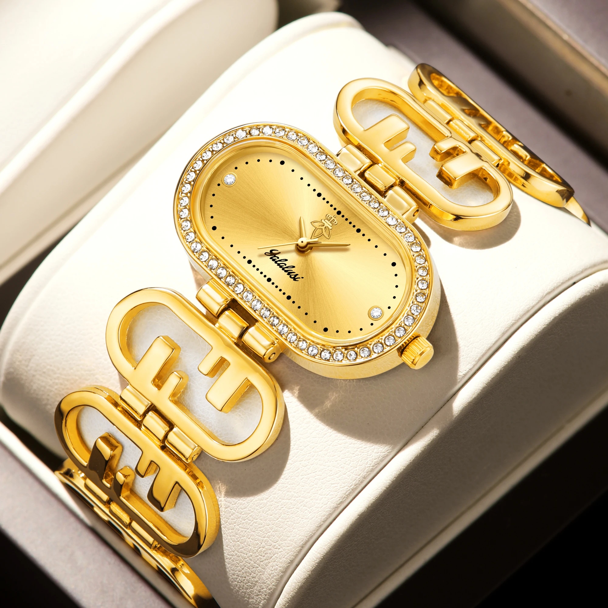 

Бренд YaLaLuSi 1, элегантные и изысканные роскошные женские кварцевые часы, дизайн со скелетом, роскошные стразы, идеальный подарок