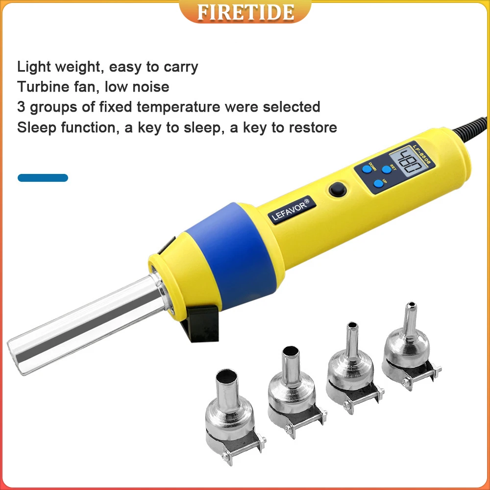 

Портативный контроль температуры, регулируемая температура, промышленный сушильный пистолет, вентилятор, цифровой дисплей, пистолет горячего воздуха