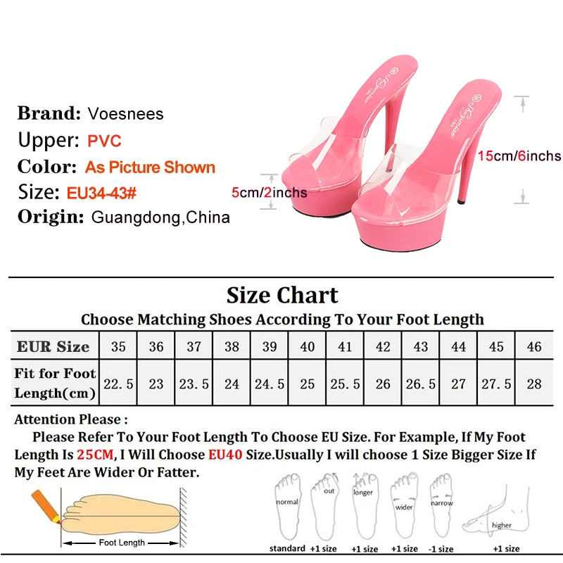 Sexy PVC Transparent High Heels Summer Women Shoes Fashion Model T Platform Sandals Europe And America Style 15CM Lady Slippers