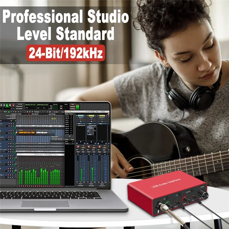 

A15R -192Khz USB Audio Interface Sound Card XLR Interface Studio For Podcast Recording Equipment Professional