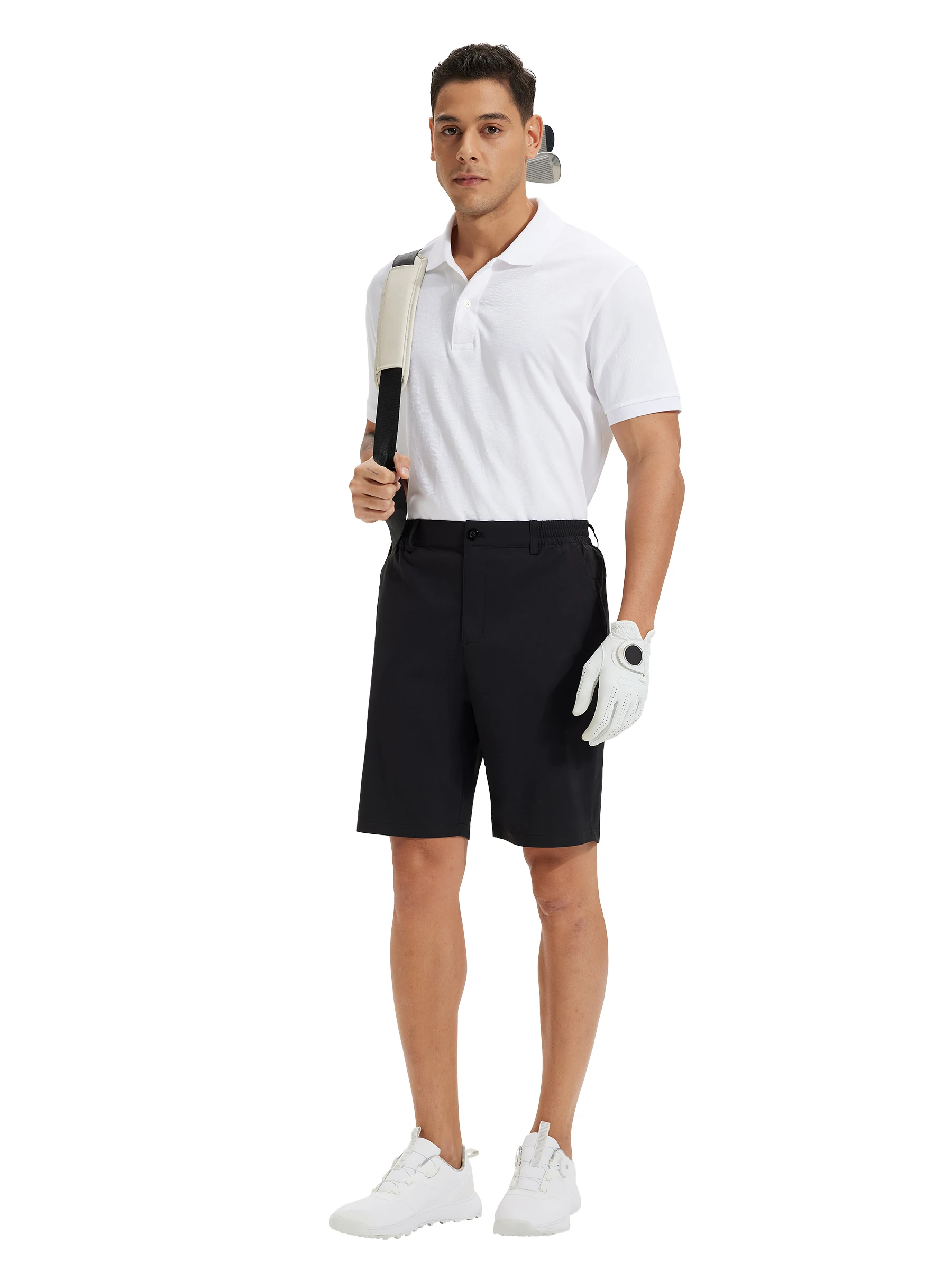 Sommer Herren Freizeitshorts Business- & Golf-Hosen, Atmungsaktive Relaxed-Fit-Shorts mit Schnellverschluss-Taschen – Detail 19