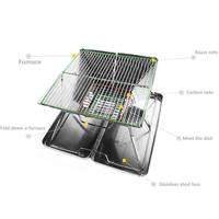 Camping Wood Stove Brazier Camping Fire Wood Heater BBQ Portable Charcoal Stand Grill Hike Barbecue Folding