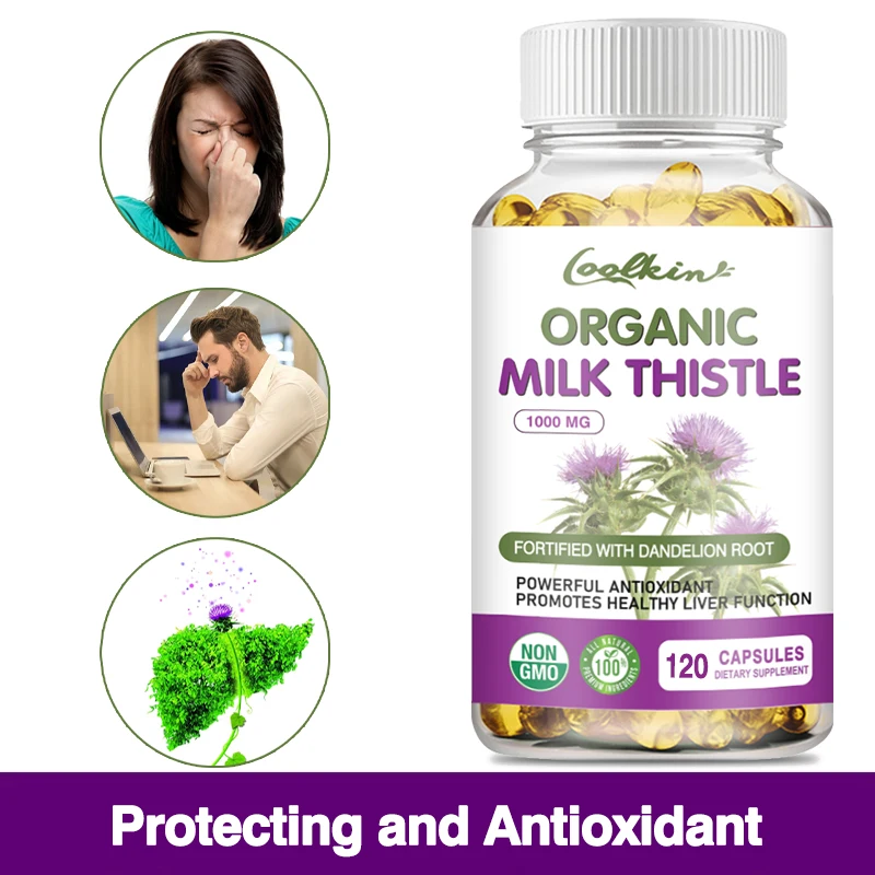 Milk Thistle + Dandelion Root - Antioxidant, Healthy Cholesterol, Detoxifying and Cleansing, Liver and Kidney Protectant