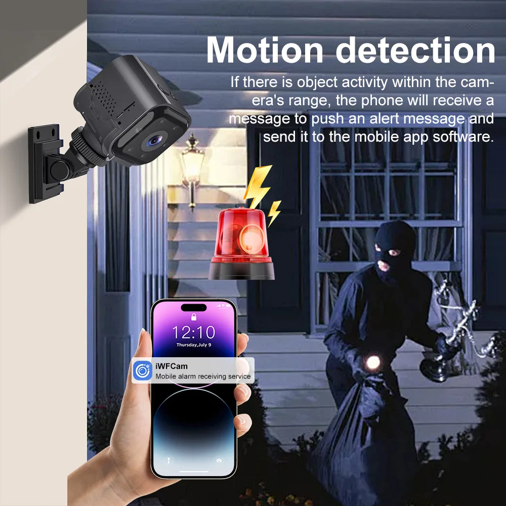 AS03 Smart wifi security camera mini camera High Power Low Power Wireless Wifi Action Camera Baby Monitor