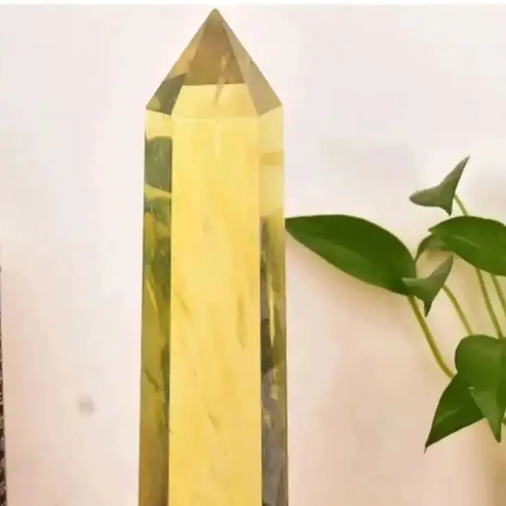 Big Size Smelting Stone Yellow Clear Quartz Stones And Crystals Obelisk Wand Pointhealing Home&Office Decor Provide Energy