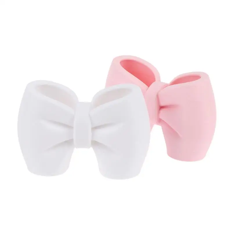 Bow Shaped Toothpaste Toothbrush Holder Multifunctional Bathroom Countertop Storage Rack For Washstand Vanity Decor Organizer