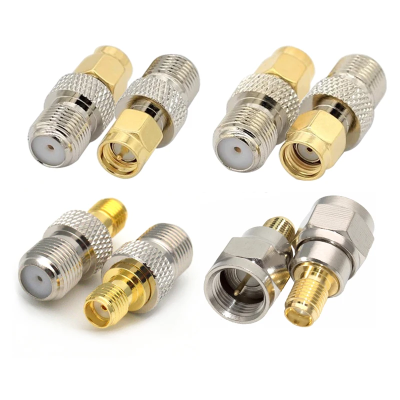 HF-Koaxialstecker, Koax-Adapter, F-Typ-Buchse auf SMA-Stecker, gerader F-Stecker auf SMA-Stecker