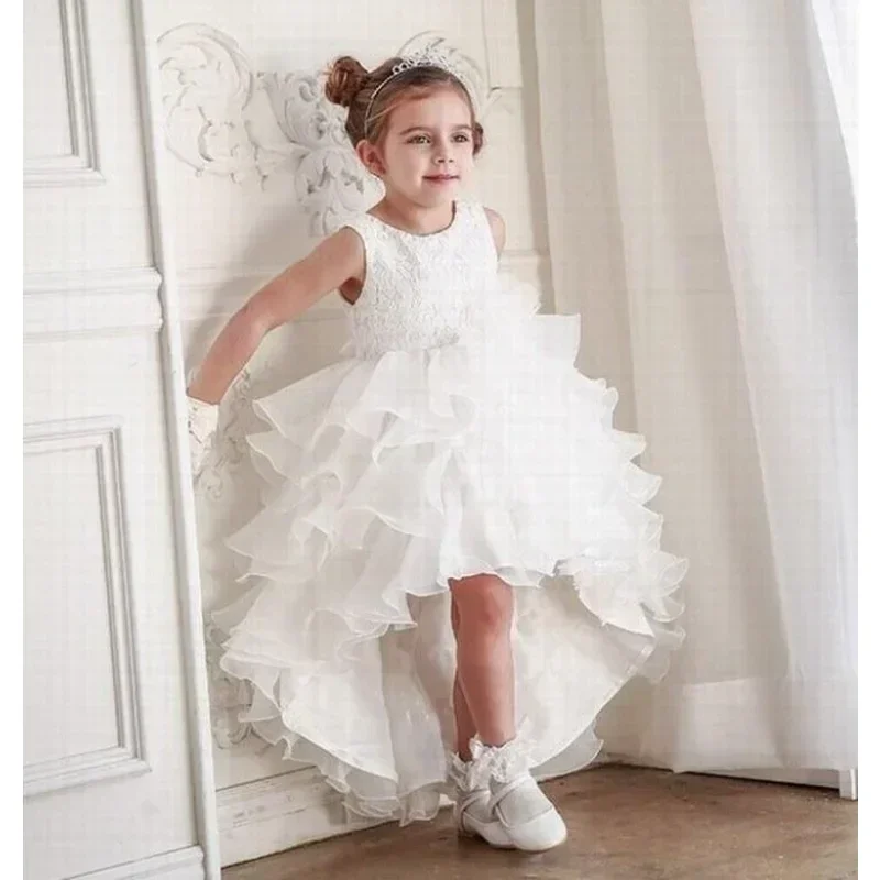 

Princess Dress Flower Girl Dress Lace Sleeveless O-Neck A-LINE Little Girl Wedding Birthday Party First Communion Holiday Dress