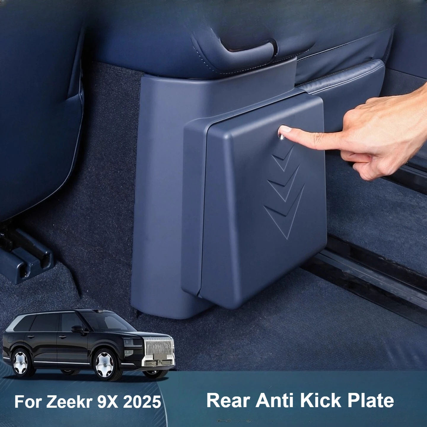 

For Zeekr 9X 2025 2026 Car Refrigerator Trash Can ABS Anti-scratch Rear Anti Kick Plate Garbage Can Car Organizer Accessories