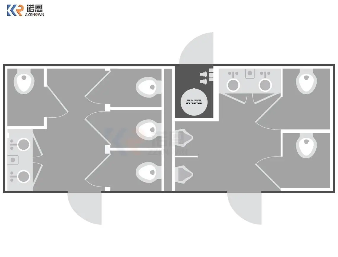 8-stacyjna przenośna kabiny prysznicowe łazienkowa na zewnątrz przenośne wc kempingowa luksusowa przyczepa do toalety