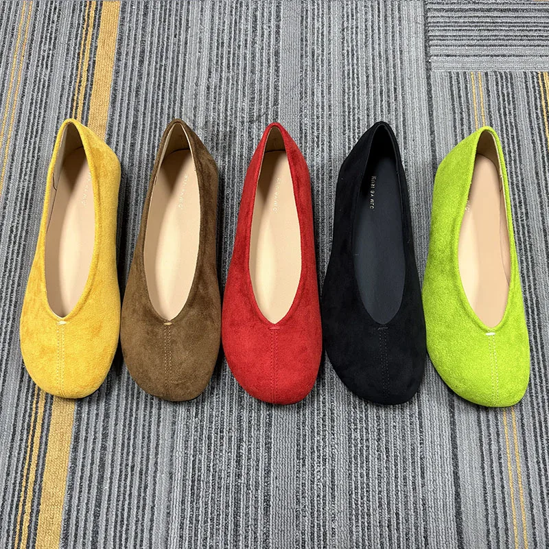 Modische Damen-Ballerinas, flache Schuhe, lässige, flache Damenschuhe, runde Zehen, weiche Damenschuhe. – Detail 1