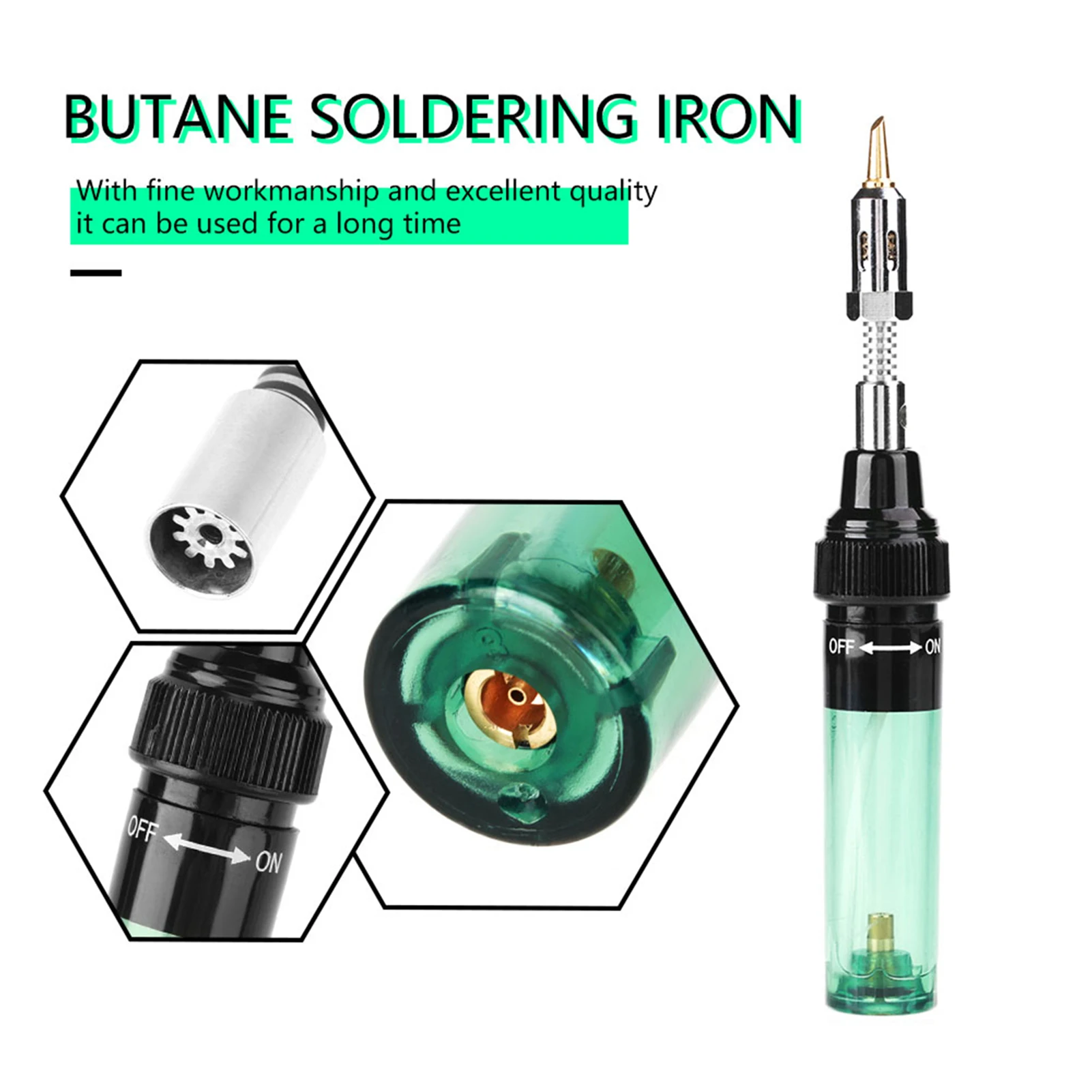 Cordless Butane Gas Blow Torch Soldering Iron Gun Welding Pen Tool 1300℃ Gas Soldering Iron Gun Cordless Soldering Iron