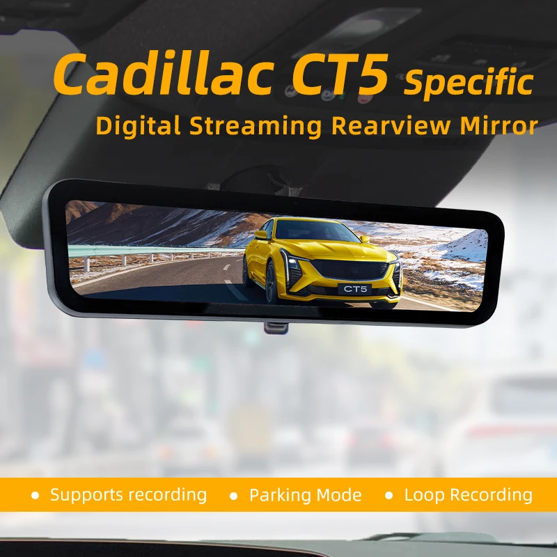 SINJET For Cadillac CT5 Night Vision High Definition Camera DashCam 9.2Inch Touch Screen Car Electronics Digital Rearview Mirror