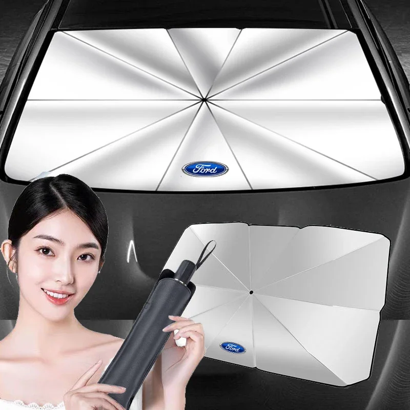 For Ford Focus Mondeo Kuga Fiesta MK7 Escort Explorer Edge 2 4 MK2 MK4 Car Windshield Sun Shade UV Ray Reflector Umbrella