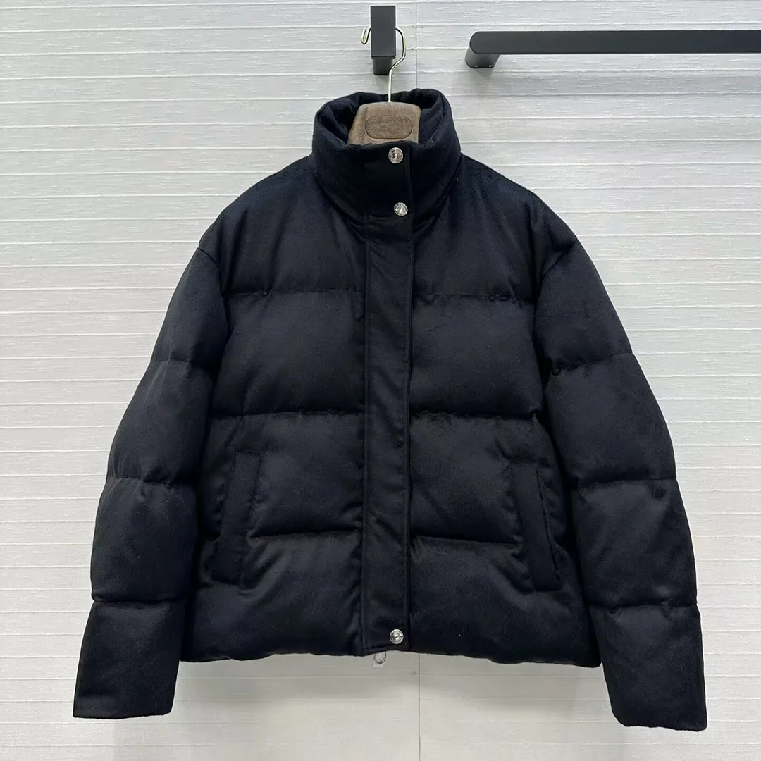 

Old Money Style New Winter Thick White Duck Down Coat Women Stand Collar Long Sleeve Loose Casual Basic Warm Jacket