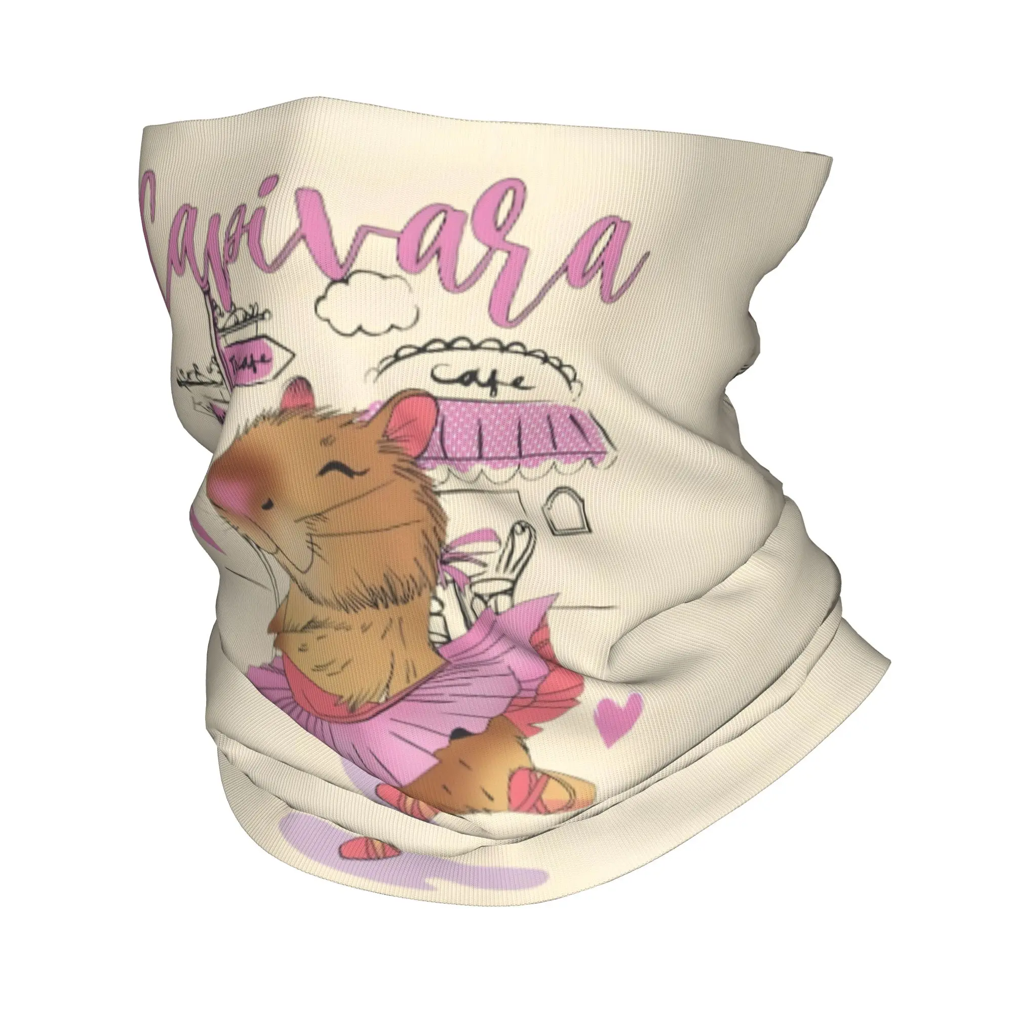 Funny Colourful Creative Capybara Printed  Bandana Winter Neck Warmer Men Windproof Wrap Face Scarf for Ski Gaiter Headband