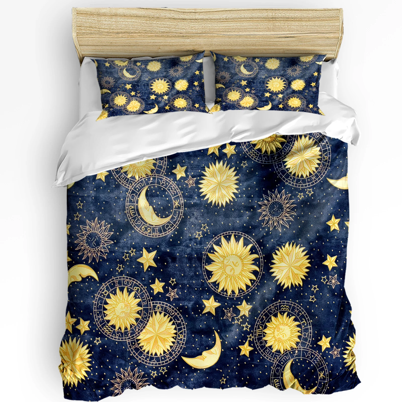 

Sun Moon Universe Sky 3pcs Duvet Cover Set with Pillow Case Double Comforter Bedding Set Quilt Cover Couple Bed