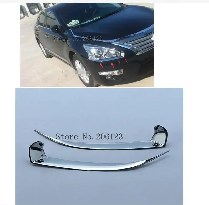 New Chrome Front Headlight Cover Trim Eyelid For Nissan Altima 2013 2014 2015 2