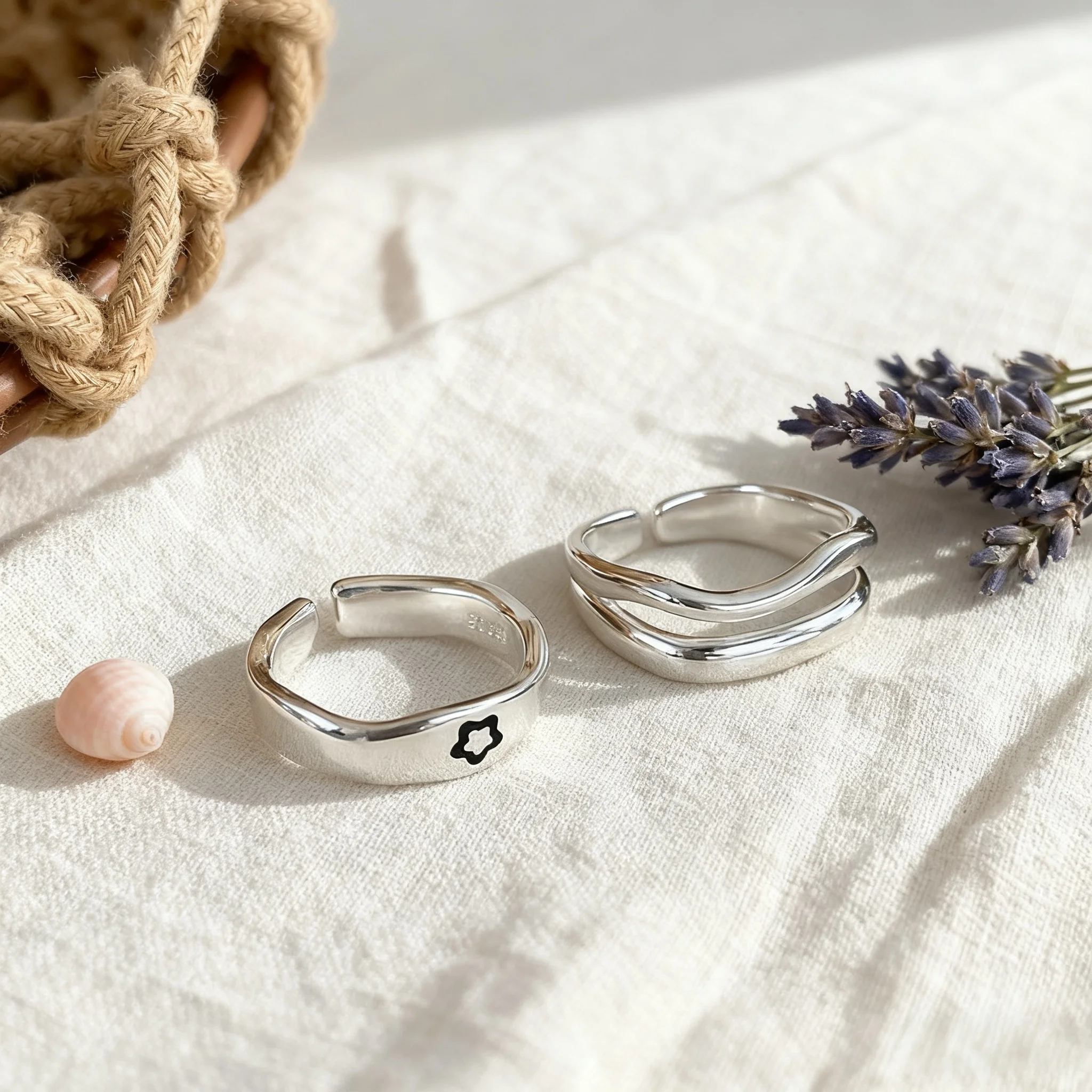 

Новый серебряный минималистичный дизайн, регулируемое открывающееся кольцо в стиле ретро, маленький цветок, двухслойная волна, женские вечерние многослойные аксессуары, подарки