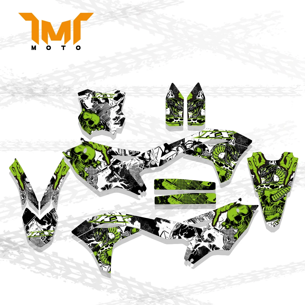 For Kawasaki 2017-2020 KXF 250 KX 250F 2019 2018 Motorcycle Fairing Graphics Background Decals Sticker Kit Customize