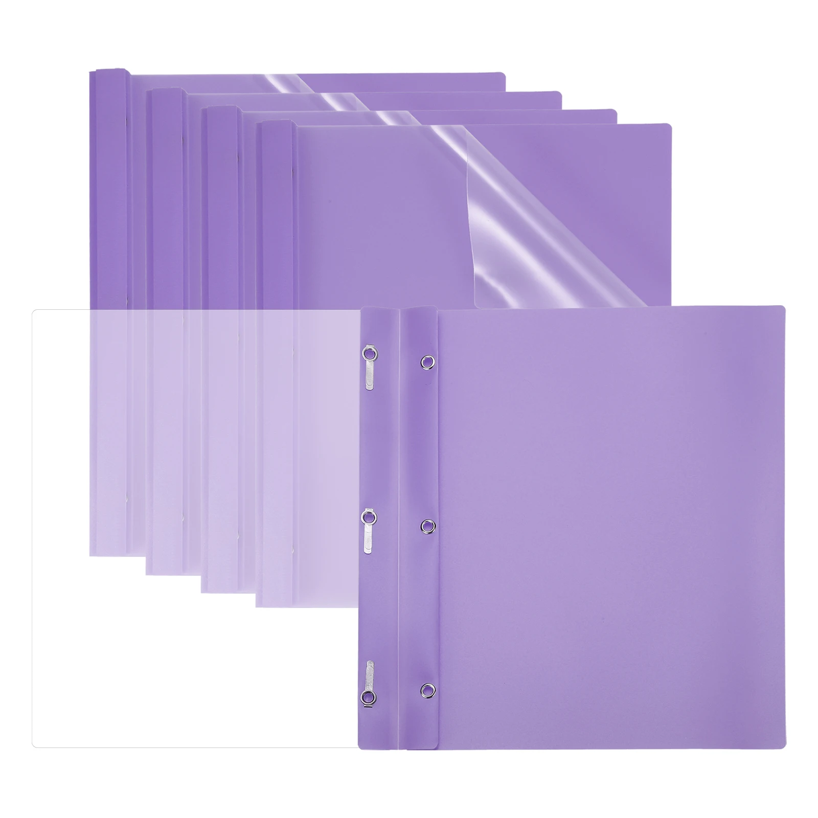 5/10/30Pcs Plastic Report Covers with Prong 80 Sheet Clear Front Presentation Binders with 3 Metal Prong Fasteners Report Folder