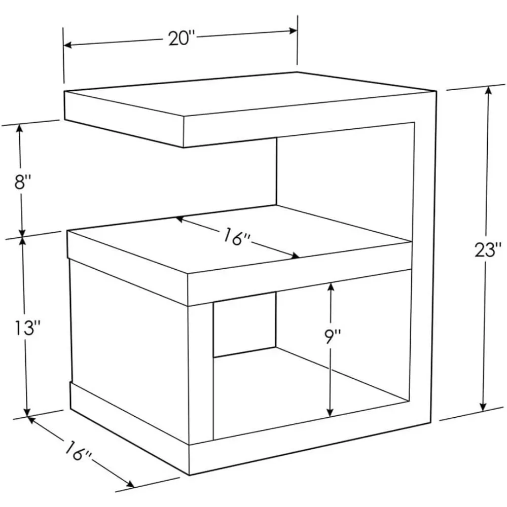 Furniture Jayden High Gloss Modern Side Table - Black mesas de noche 16