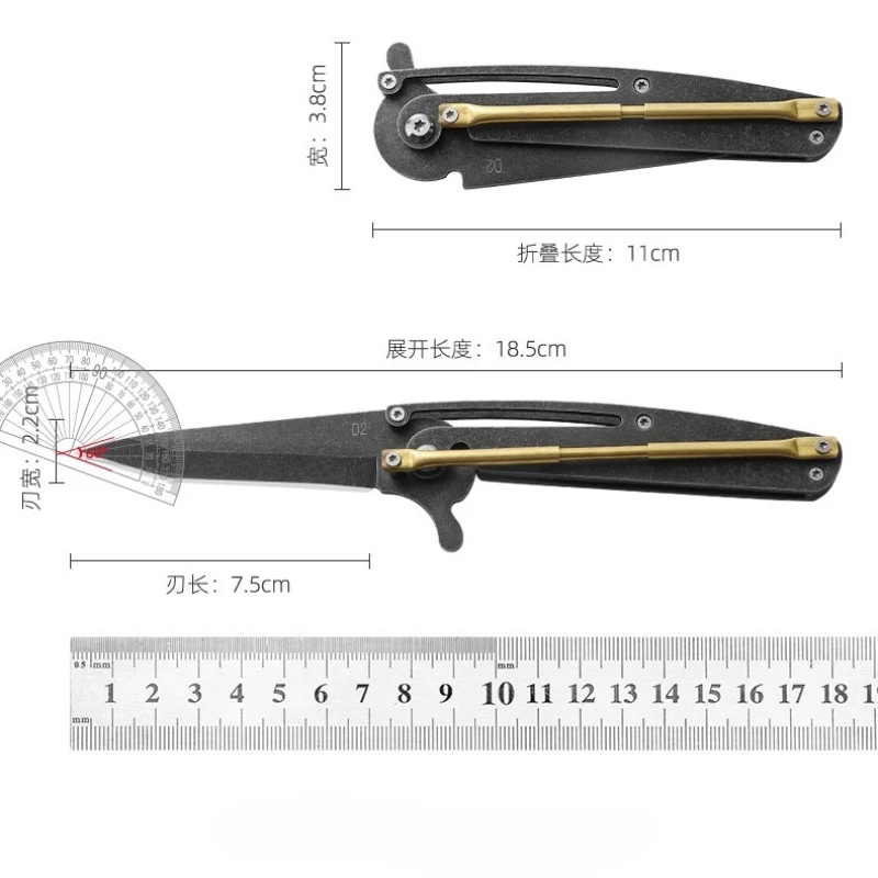 Nowy składany nóż outdoorowy o wysokiej twardości, mini mechaniczny nóż składany, przenośny nóż składany do samoobrony w dziczy.