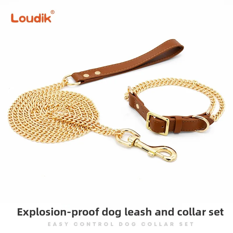 

Large dog traction rope collar, anti-pull dog leash, heavy-duty dog chain, pet supplies