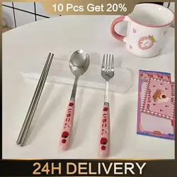 Dinnerware Set Durable Stainless Steel Gift For Relatives Family Friends Knife Fork Spoon Non-toxic New Camping Travel Set Safe