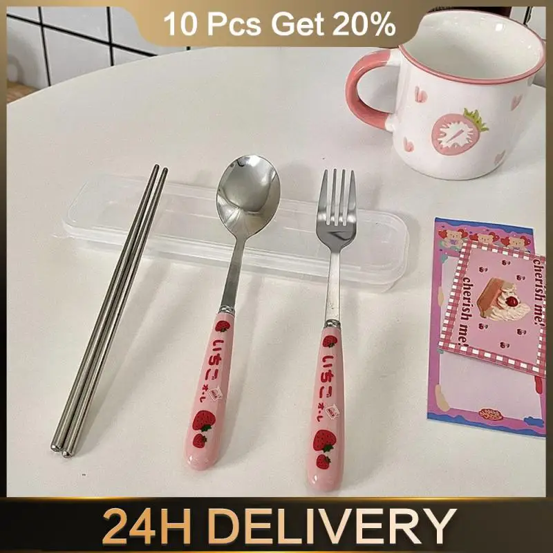 Dinnerware Set Durable Stainless Steel Gift For Relatives Family Friends Knife Fork Spoon Non-toxic New Camping Travel Set Safe