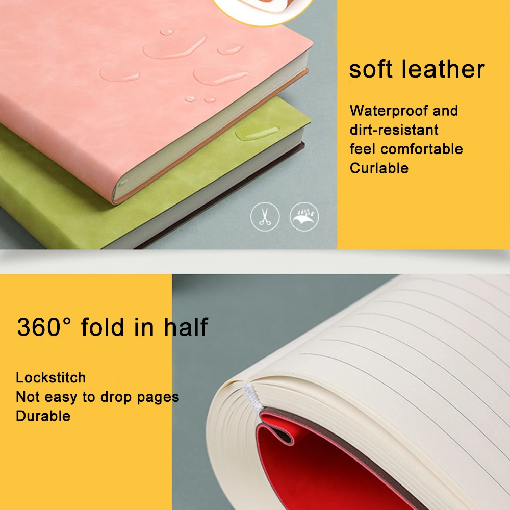 (Free Logo Engraving) A4 Thick Soft Leather Notebook, Horizontal Line/Blank/Cornell Three Inner Pages, Student Subject Notebooks