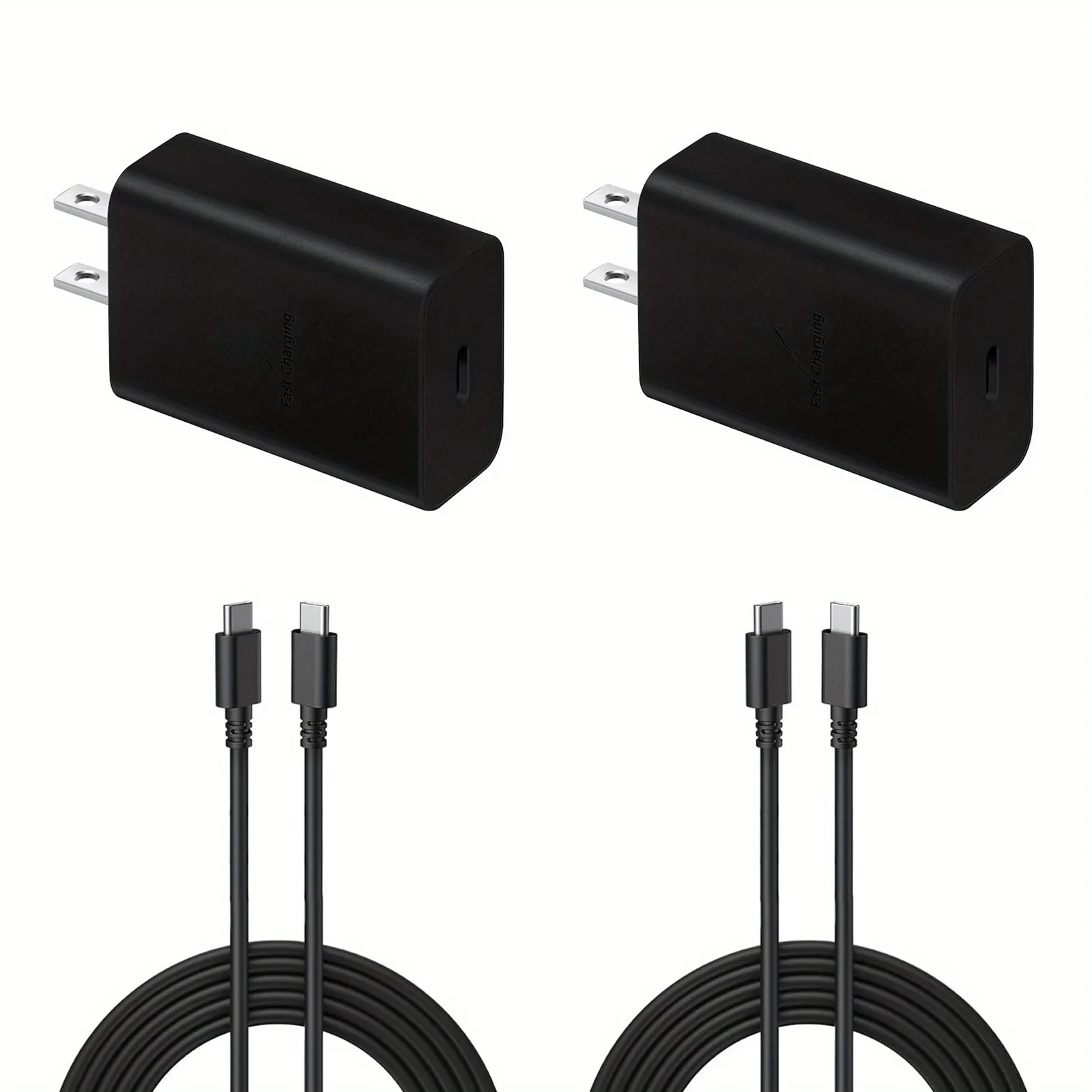 For Samsung 2024 New 15W Charger Fast Charging Cable 6.6FT Feet with USB Wall Charger Block, Dual C Port Data Cable