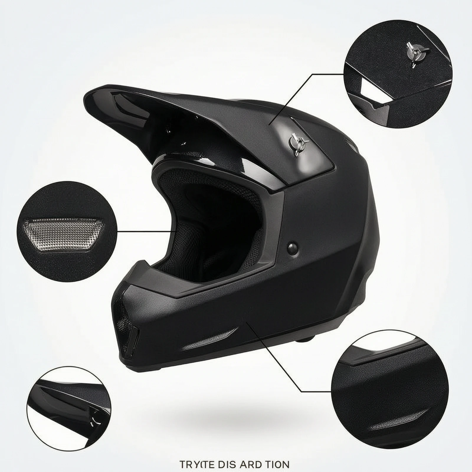 Full-Face Motorcycle Helmet Safeguarding Motocross Helmet Comfortable Long-Lasting for Riders, Trail Rides, Downhill Riding