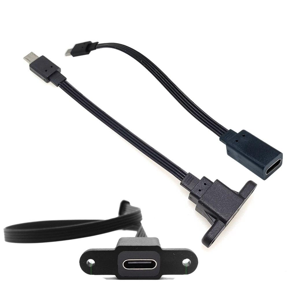 90 Angle Type-C Female To Micro-B Micro USB UP & Down & Left & Right Male USB Charger Data otg cable adapter