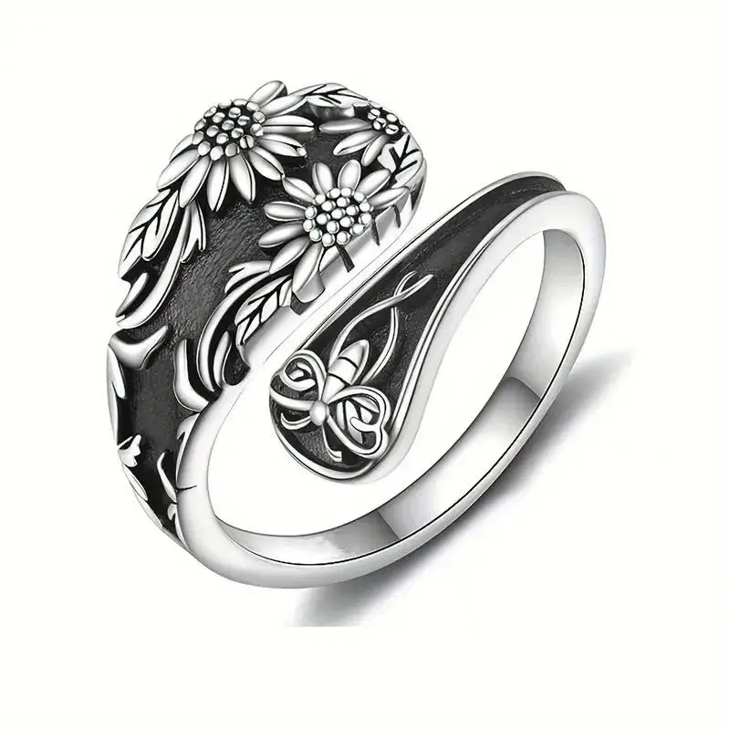 

Bohemian Style Ring Petal Bee Finger Ring Fashionable Jewelry Brand Chu Xi Copper Material Court Style H45041793