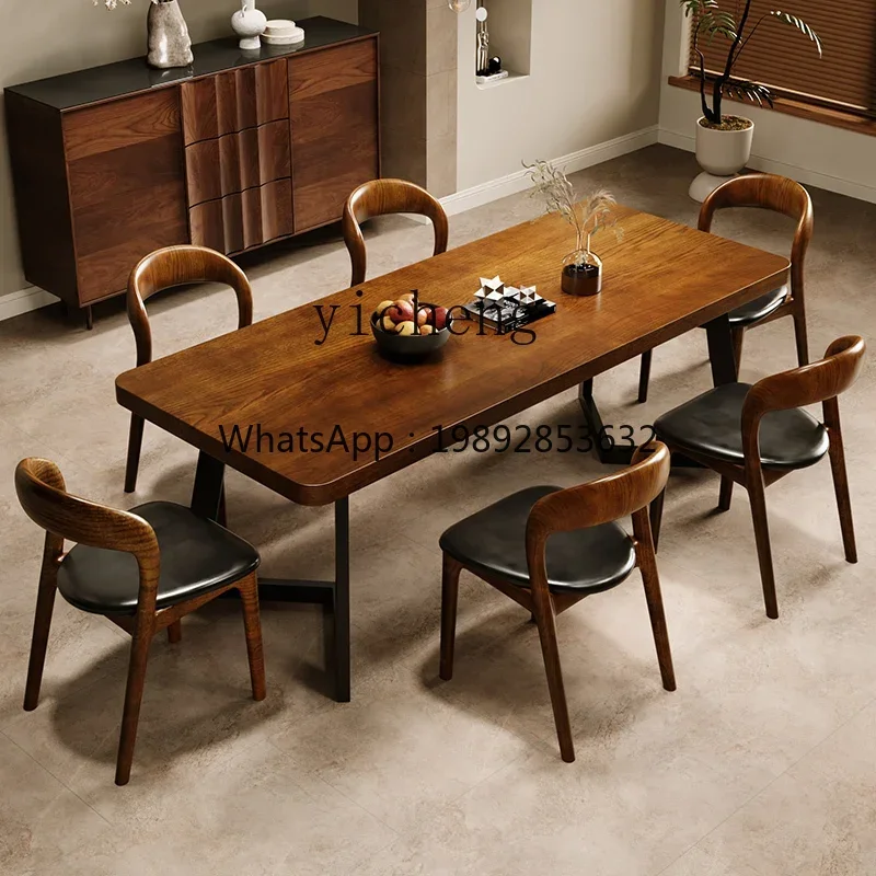 

1ЗВС. Стол для домашнего обучения из ясеня, верстак, минималистичный прямоугольный обеденный стол и комбинация стульев